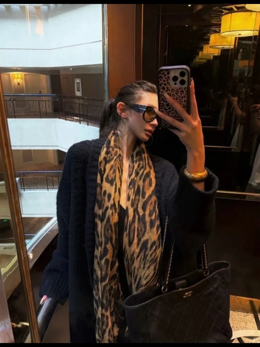 Leopard Print Lightweight Women’s Scarf - Brown